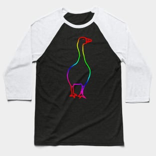 Rainbow Goose Minimal Line Drawing Baseball T-Shirt